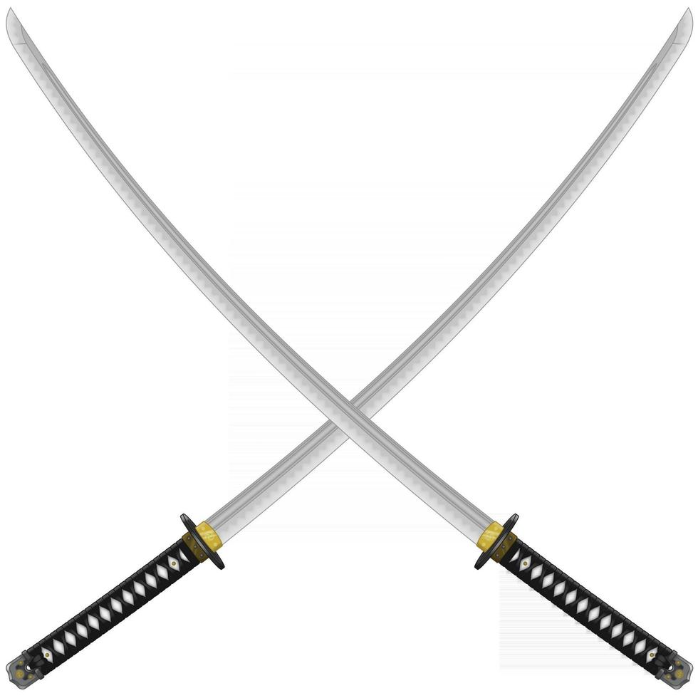 Katana samurai swords vector
