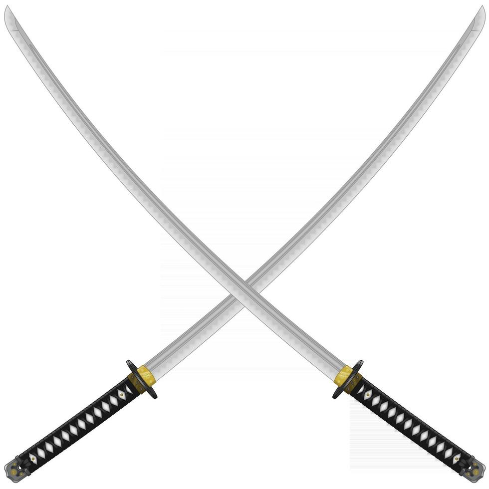 Katana samurai swords vector