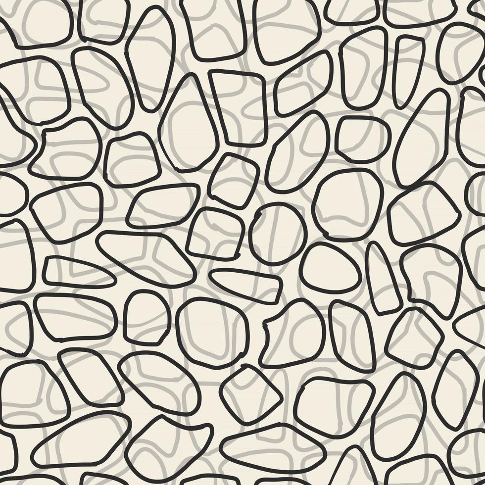 seamless monochrome doodle mix hand draw shape pattern background vector