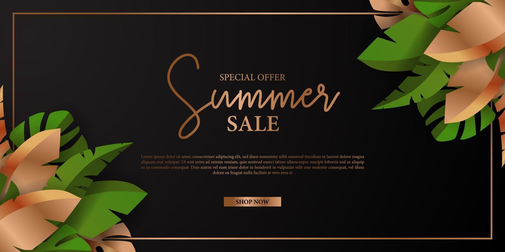 luxury summer banner vector