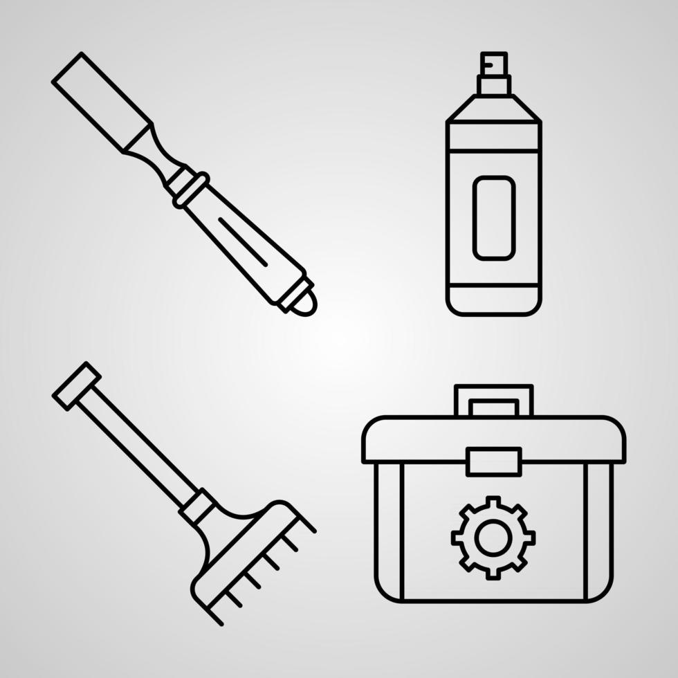 conjunto de iconos de construcción ilustración vectorial aislado sobre fondo blanco vector