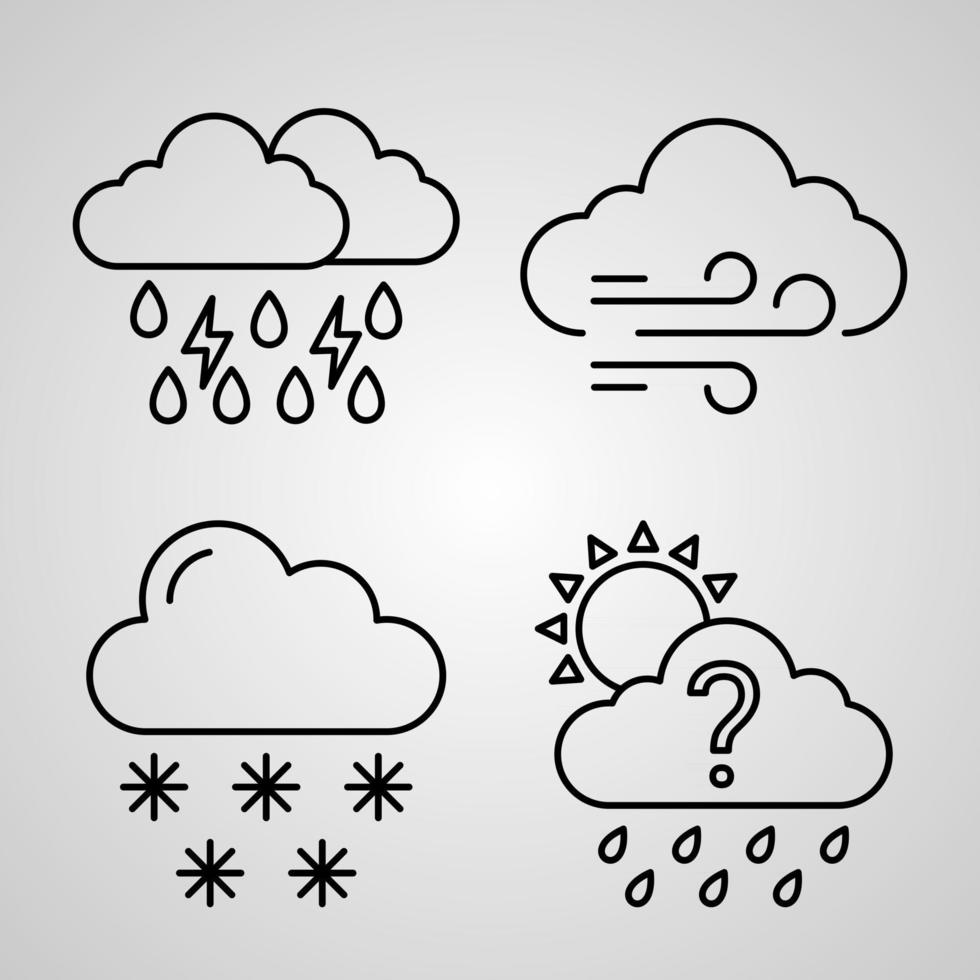 Simple Icon Set of Weather Related Line Icons vector