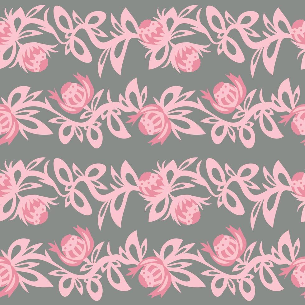 Folk flowers art pattern vector
