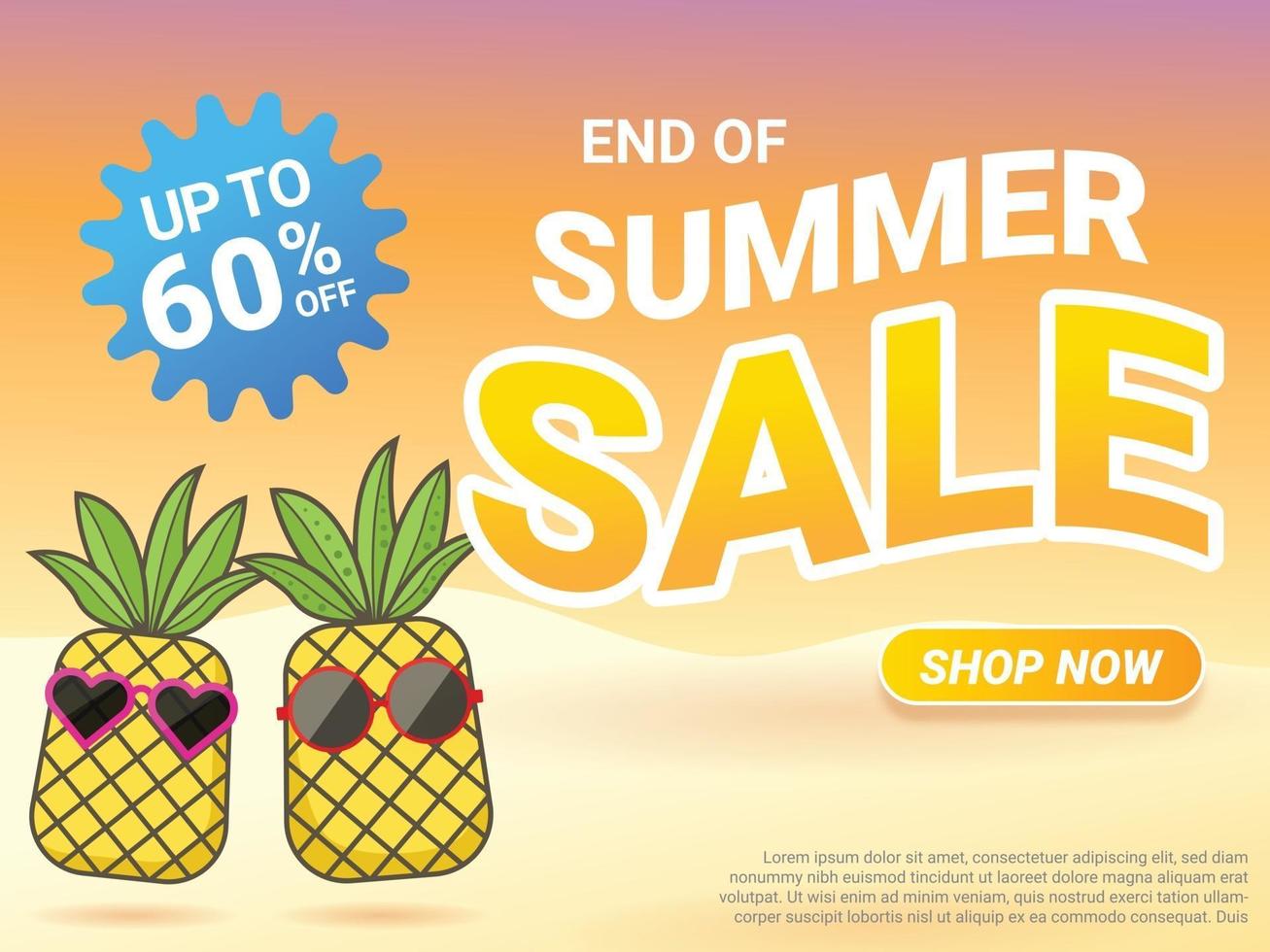 End of summer sale discounts vector