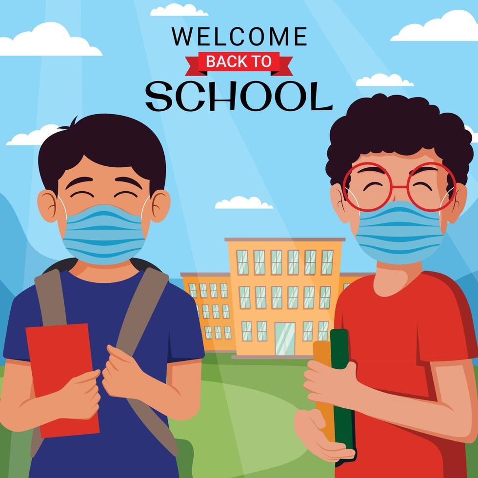 Back to School in New Normal vector
