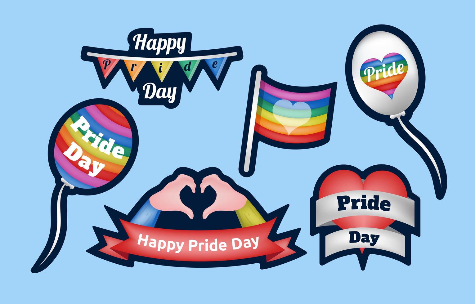 Happy Pride Day Sticker vector