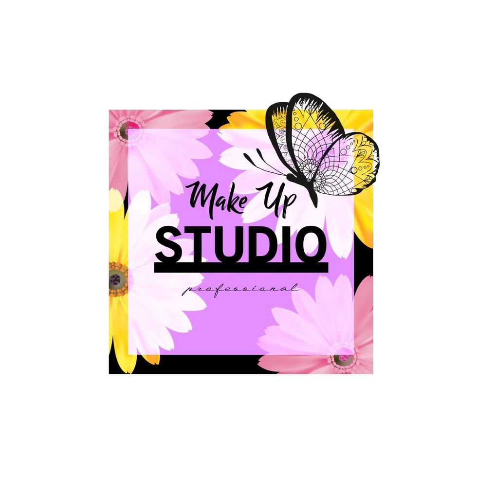 Creative make up logo design vector