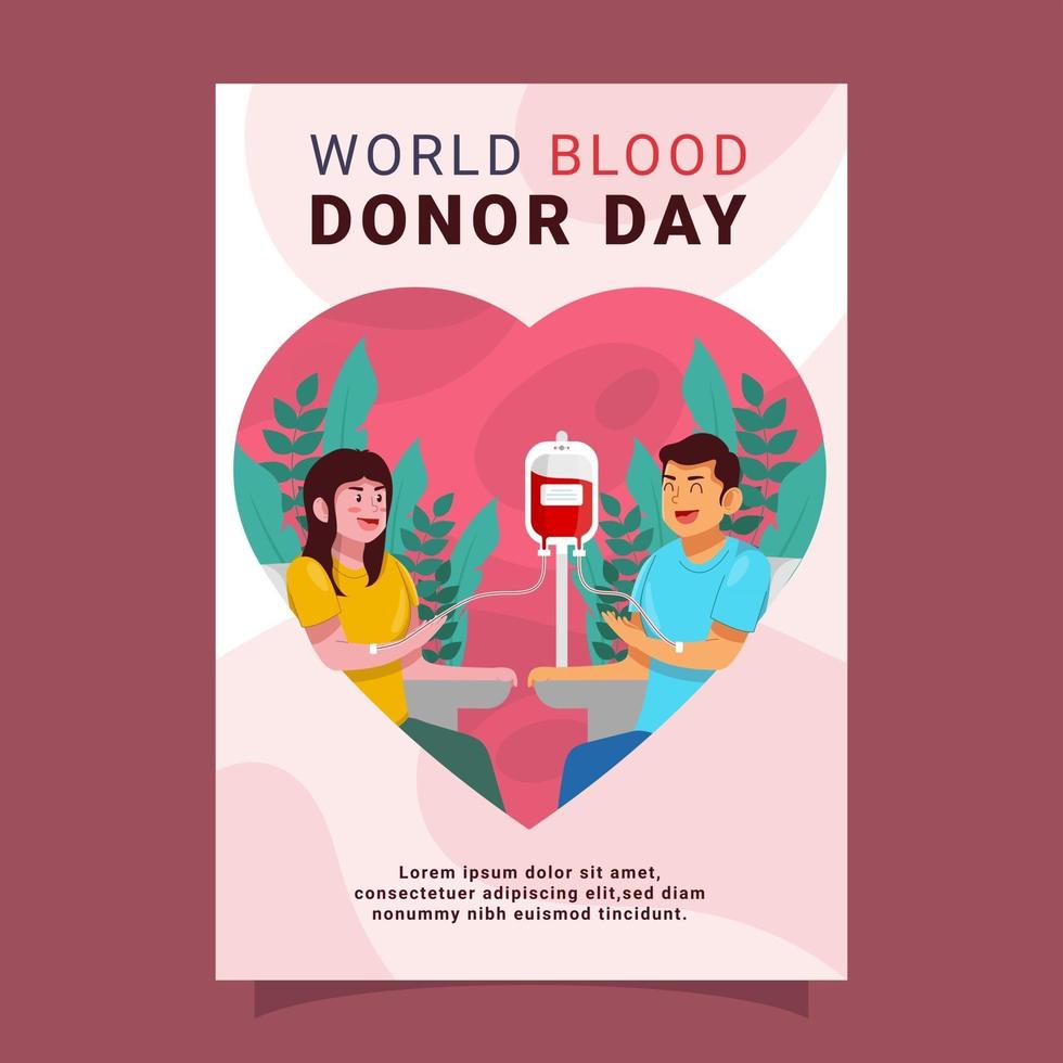 pareja feliz dona su sangre vector