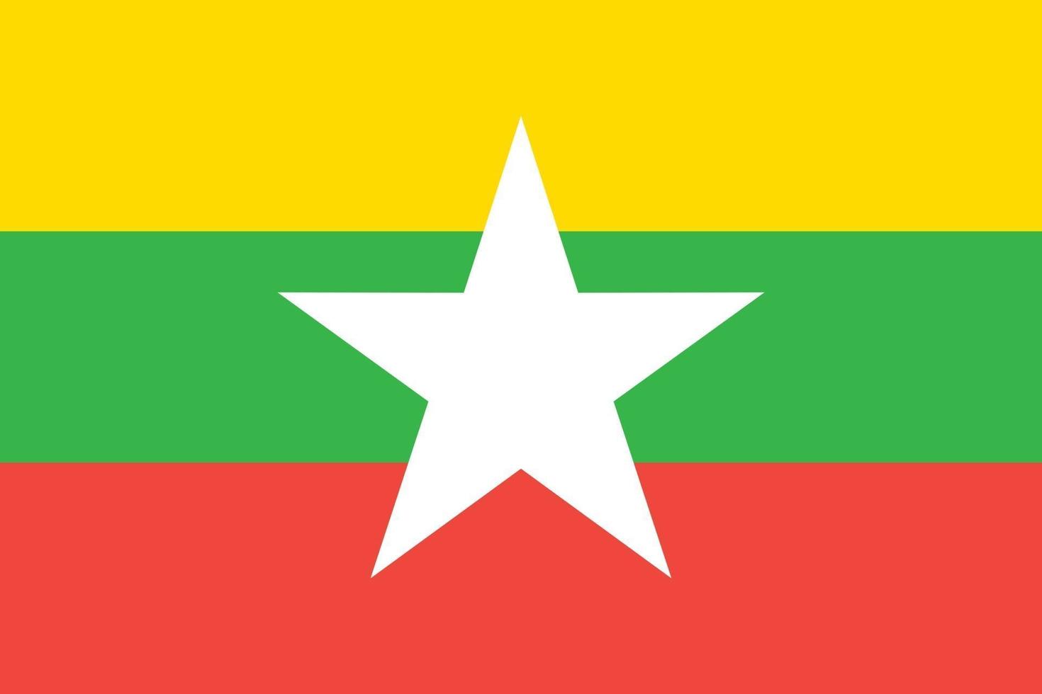 birmania myanmar oficialmente bandera vector