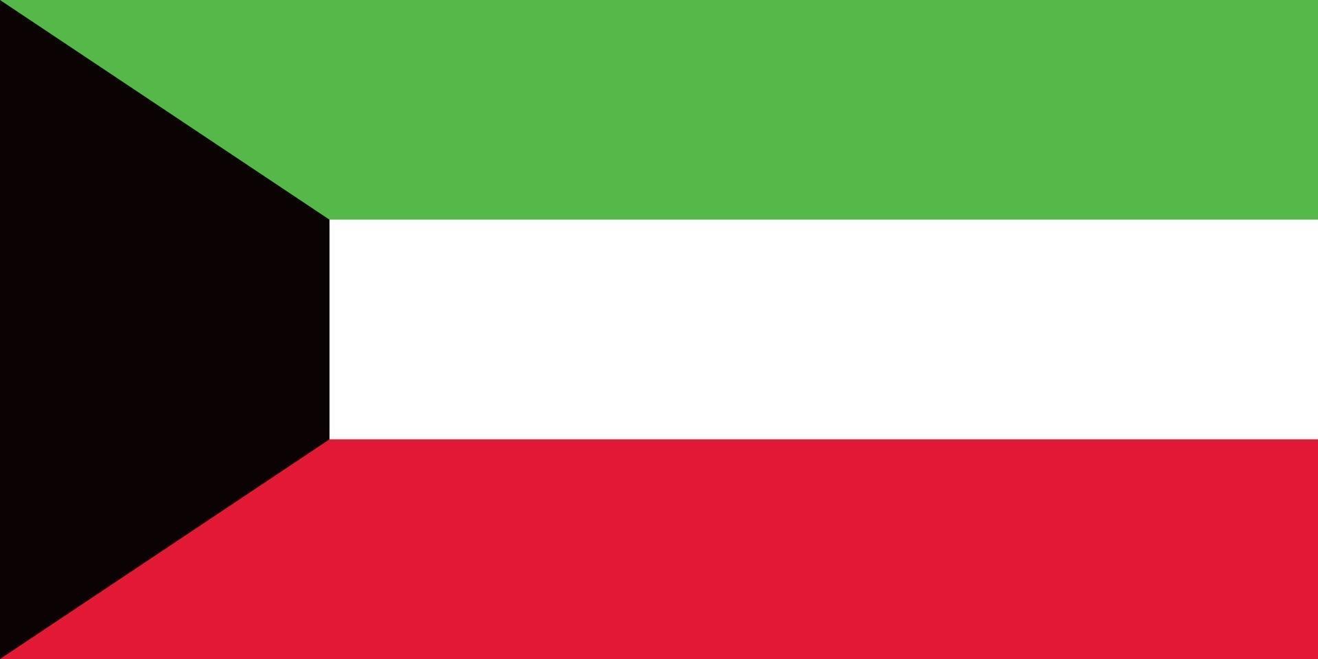 kuwait oficialmente bandera vector