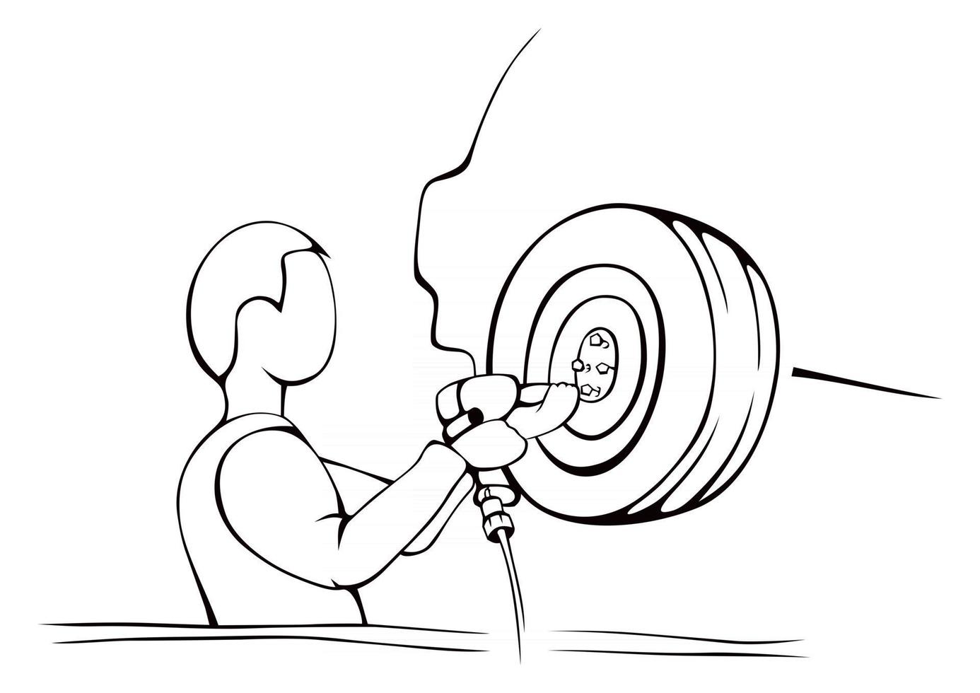 Man working at car service vector