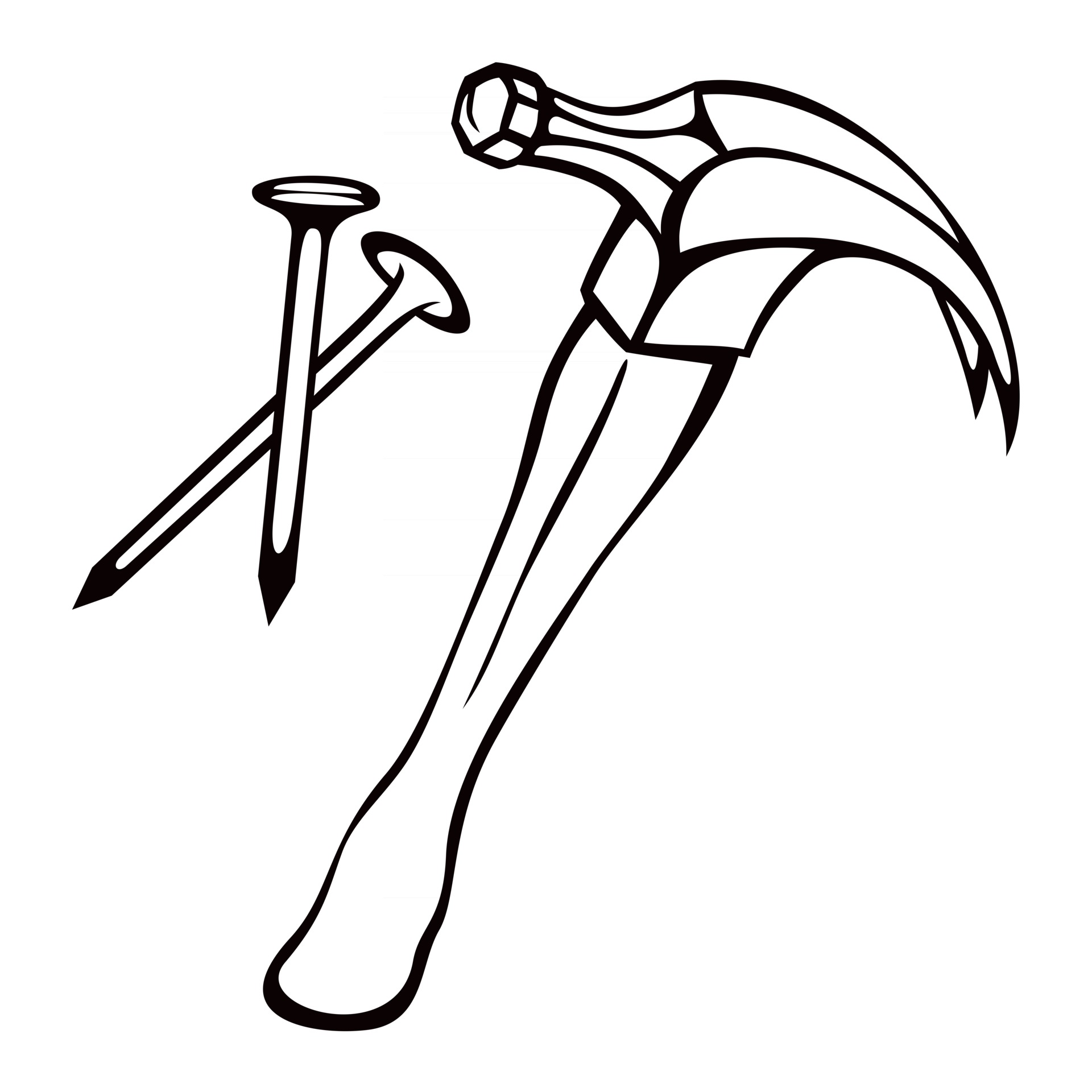 Sketch of a hammer and nails 2579845 Vector Art at Vecteezy