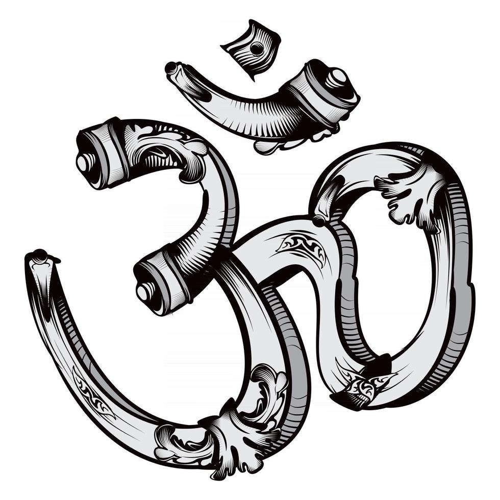 Decorative Om symbol ornament vector