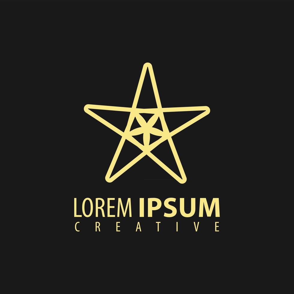 diseños de logotipos de estrellas doradas de lujo premium vector