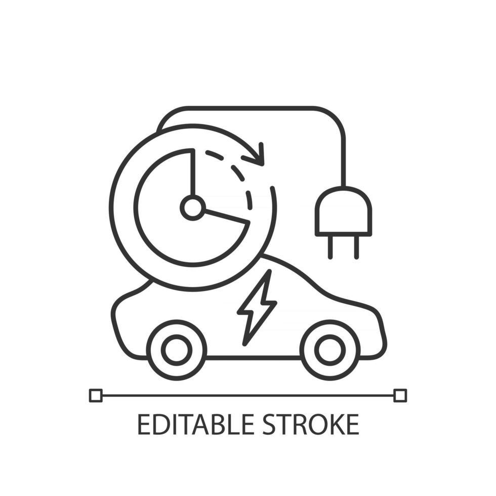 Charging time linear icon vector