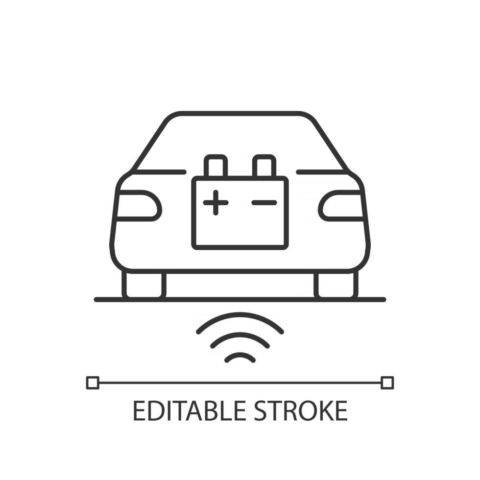 icono lineal de carga inalámbrica ev vector