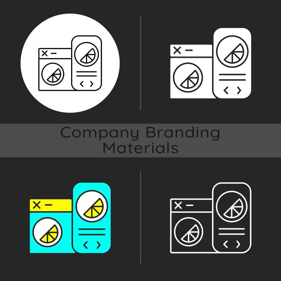 Branded SM profile dark theme icon vector