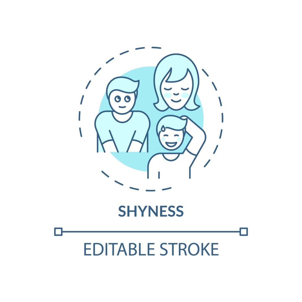 Shyness blue concept icon vector