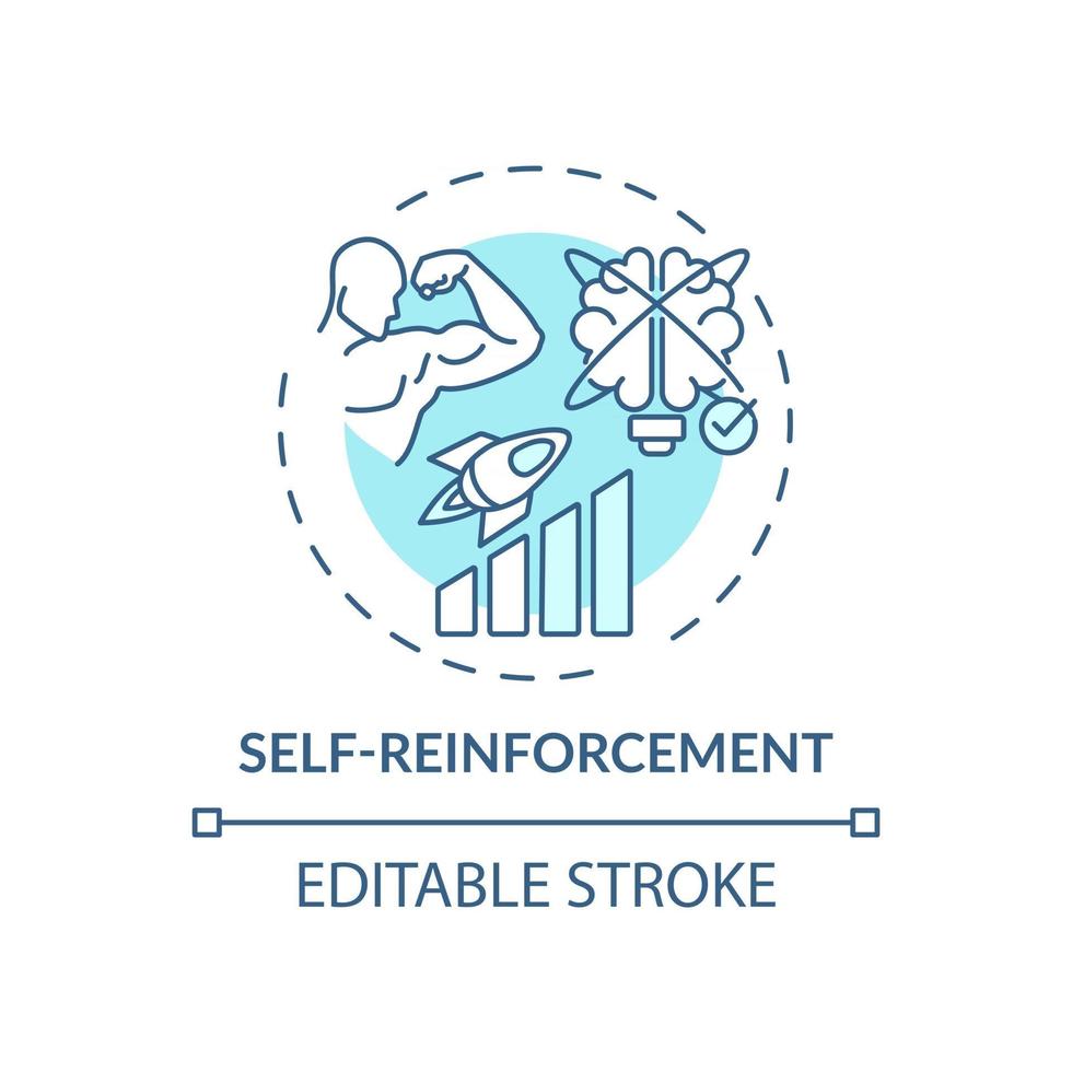 Self reinforcement blue concept icon vector