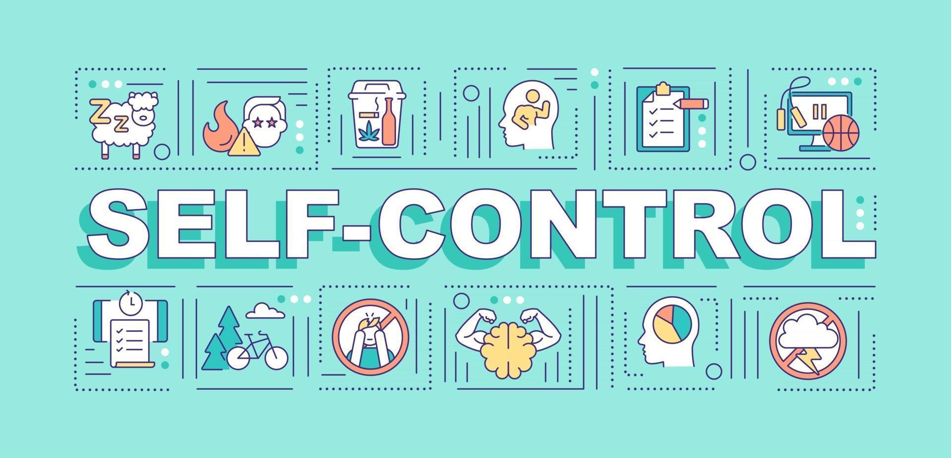 Self control word concepts banner vector