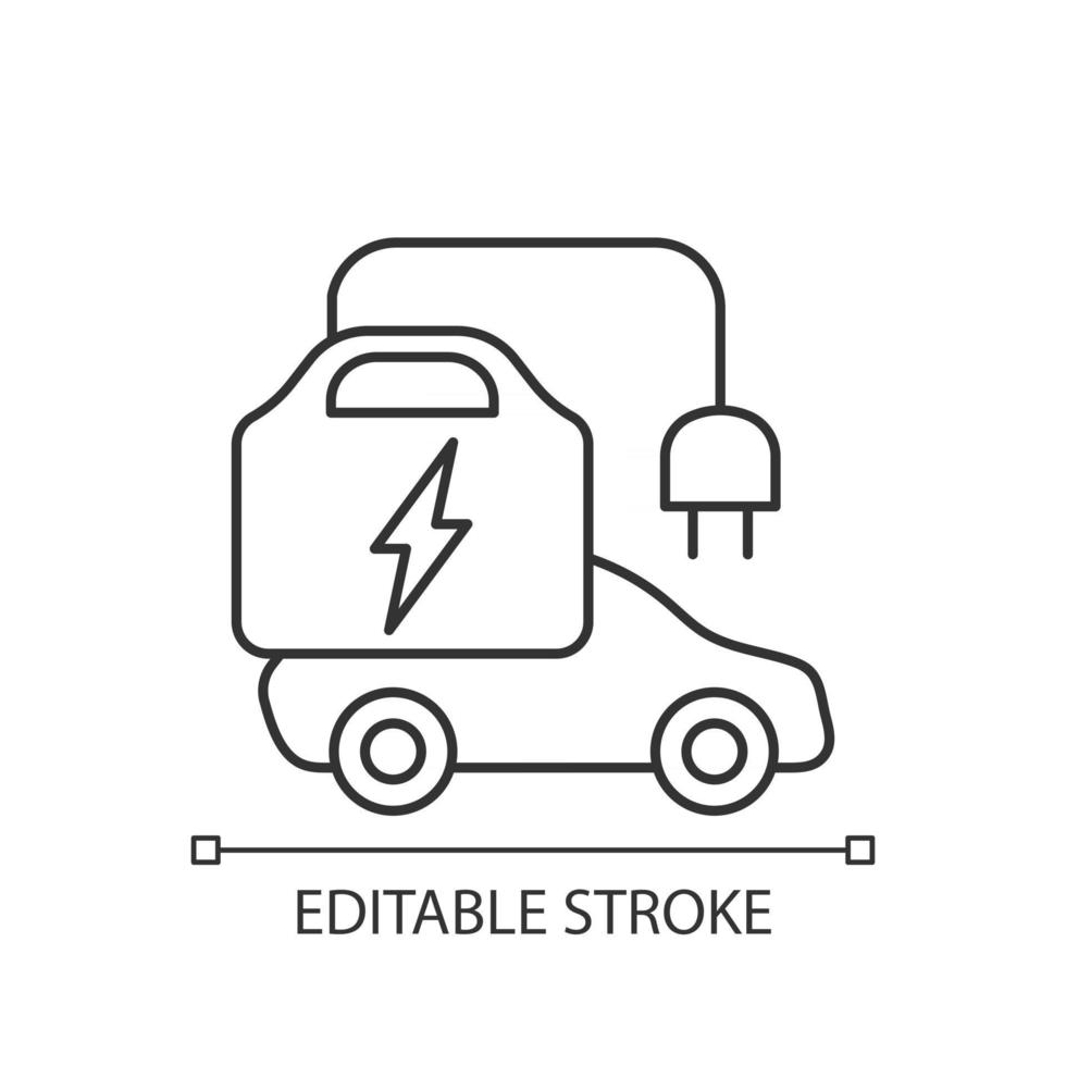 Portable EV charger linear icon vector
