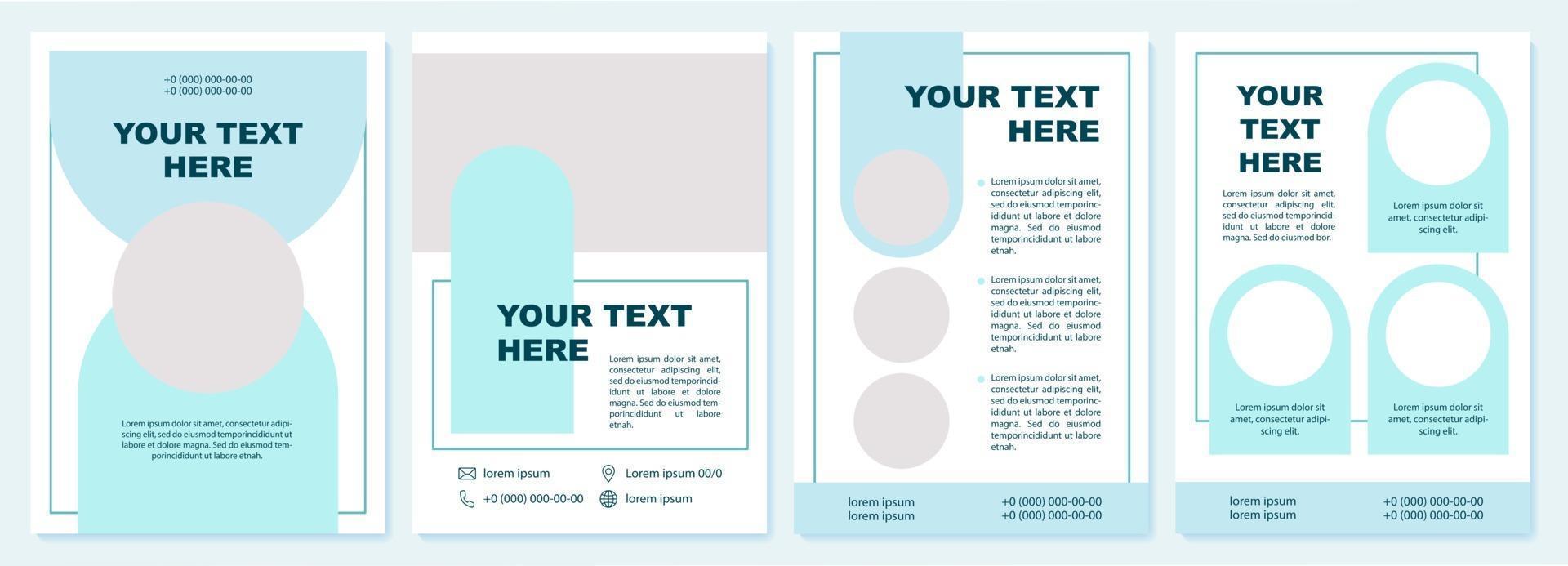 Information on business blue brochure template vector