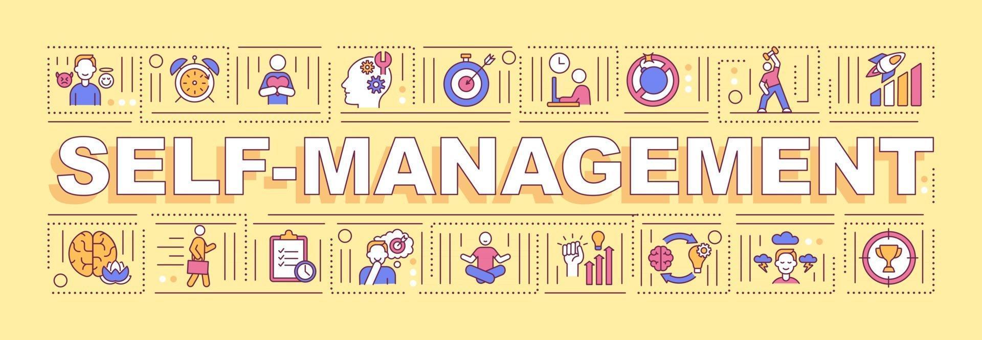 Self management word concepts banner vector