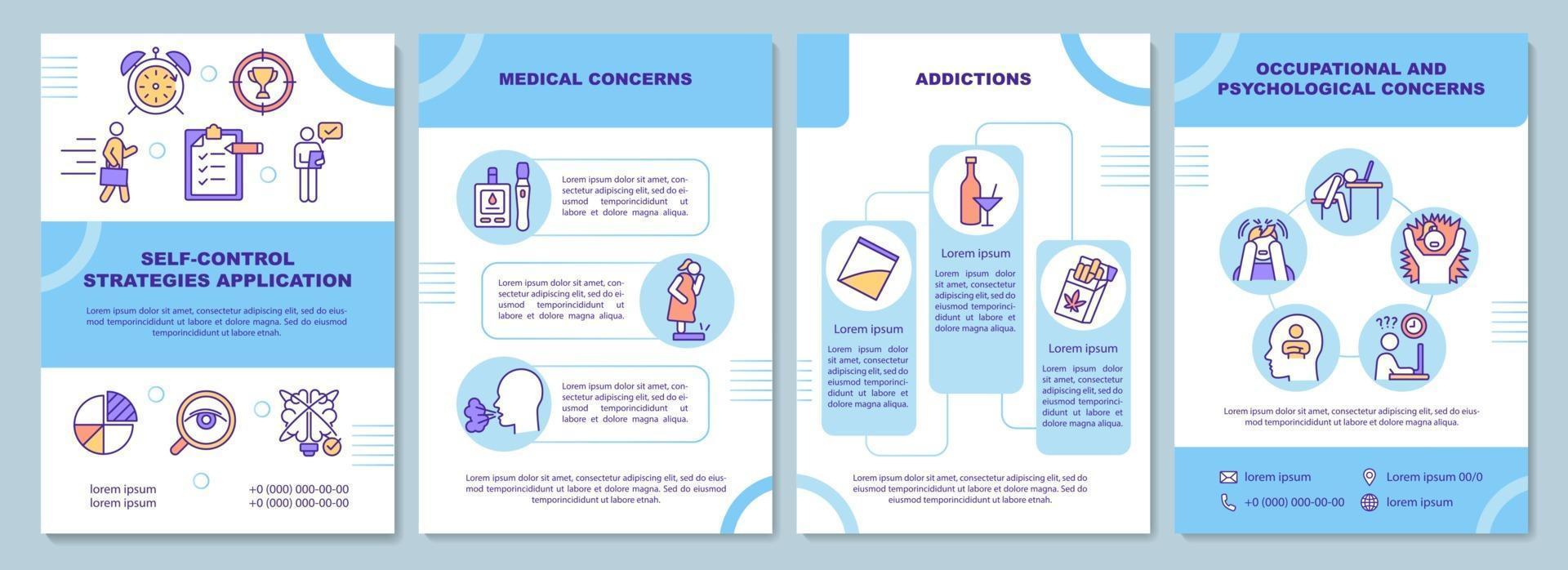 Plantilla de folleto de aplicación de estrategias de autocontrol vector