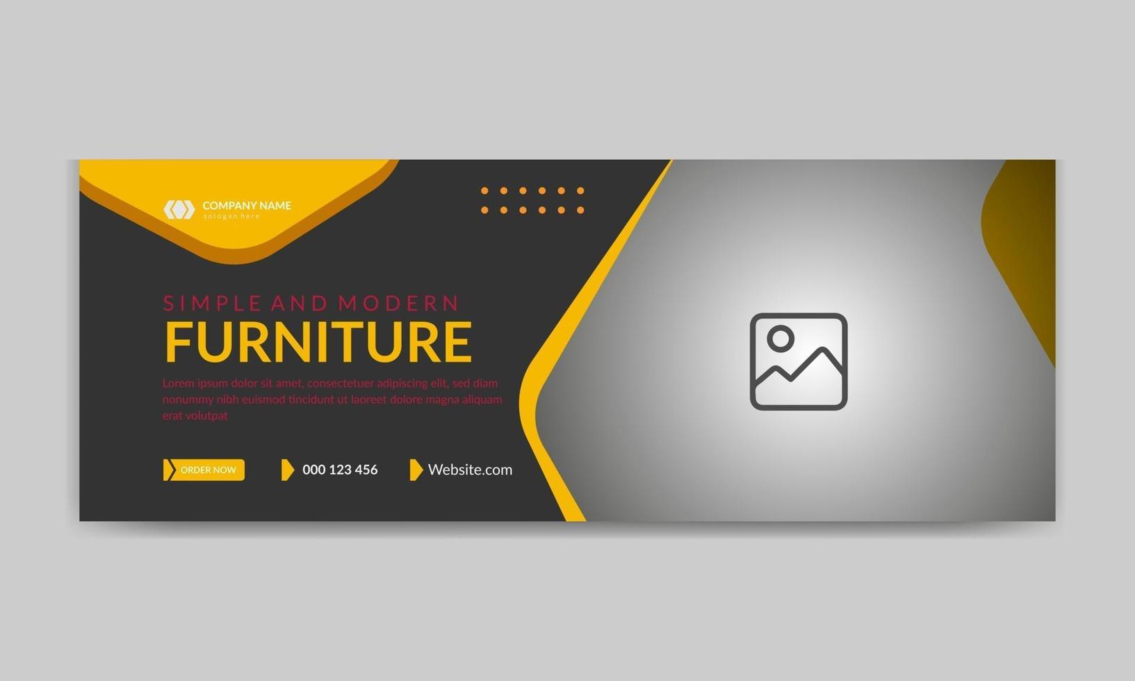 Diseño de portada y banner web para negocio de muebles. vector