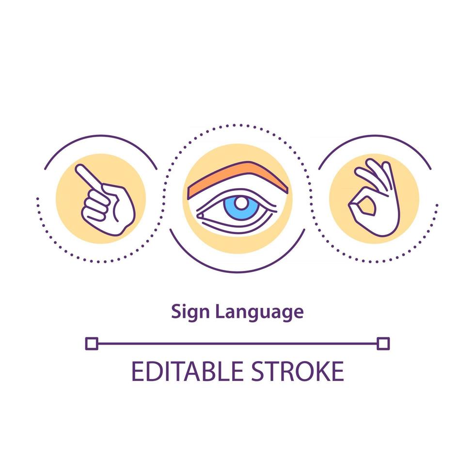 Sign language concept icon vector