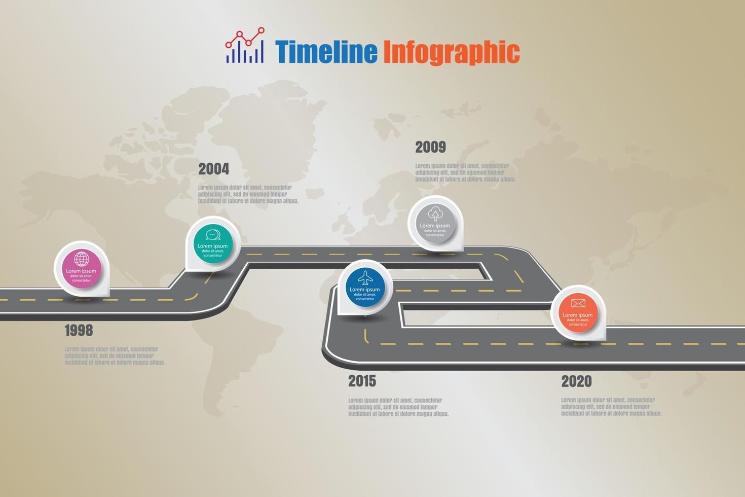 Business road signs map timeline infographic designed for abstract background template milestone element modern diagram process technology digital marketing data presentation chart Vector illustration