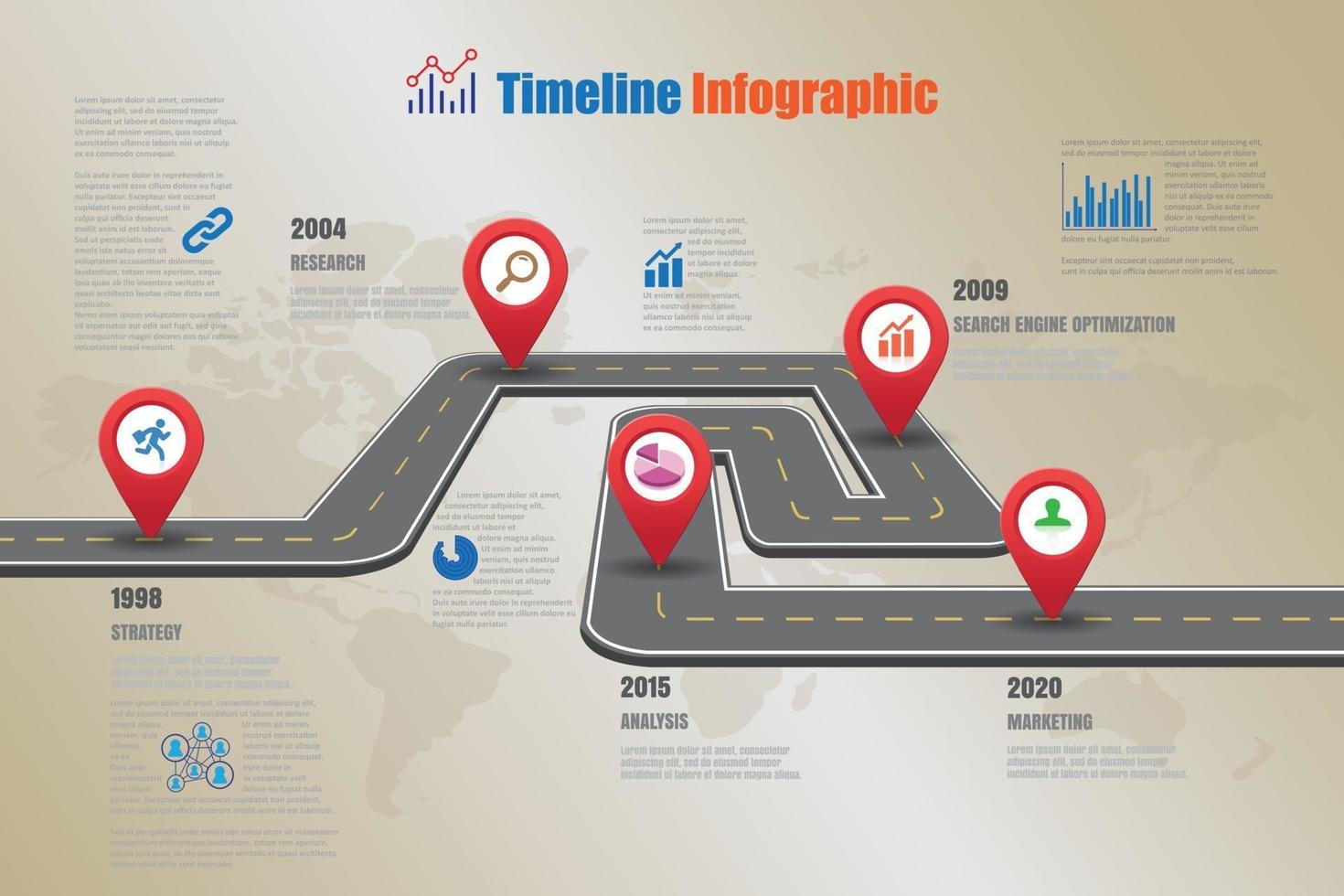 Business roadmap timeline infographic icons designed for abstract background template element modern diagram process web pages technology digital marketing data presentation chart Vector illustration