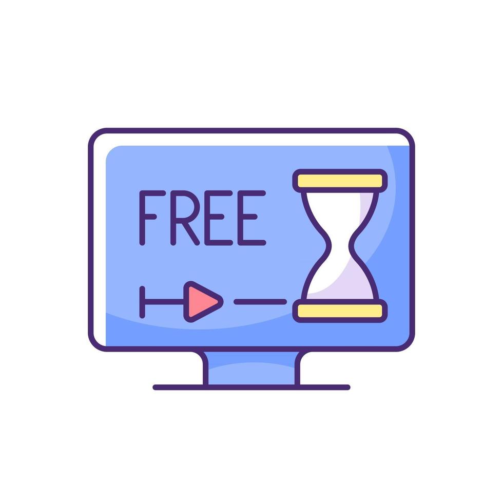 Free trial option RGB color icon vector