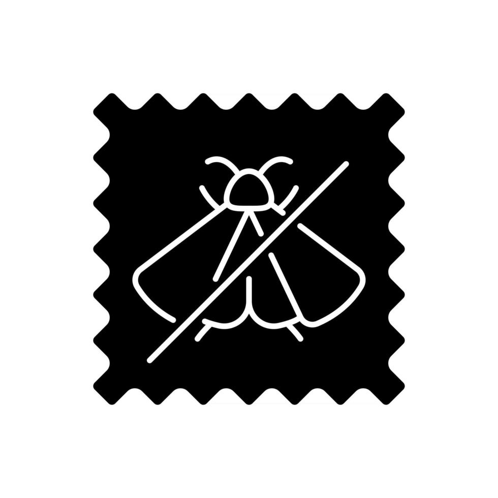 Moth repellent fabric feature black glyph icon vector