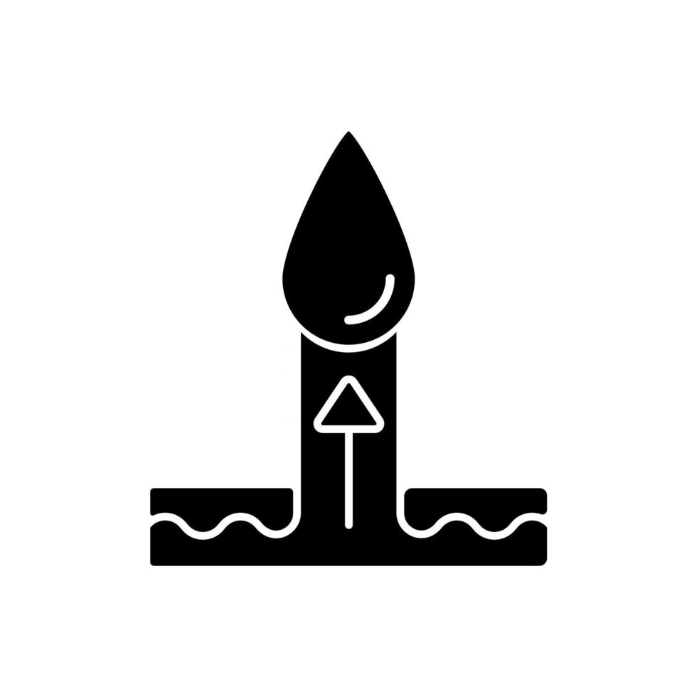 Moisture wicking fabric feature black glyph icon vector