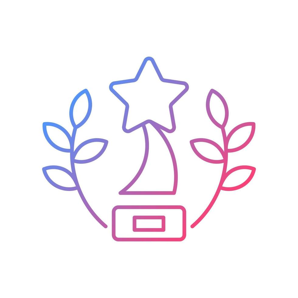 Award winning content gradient linear vector icon