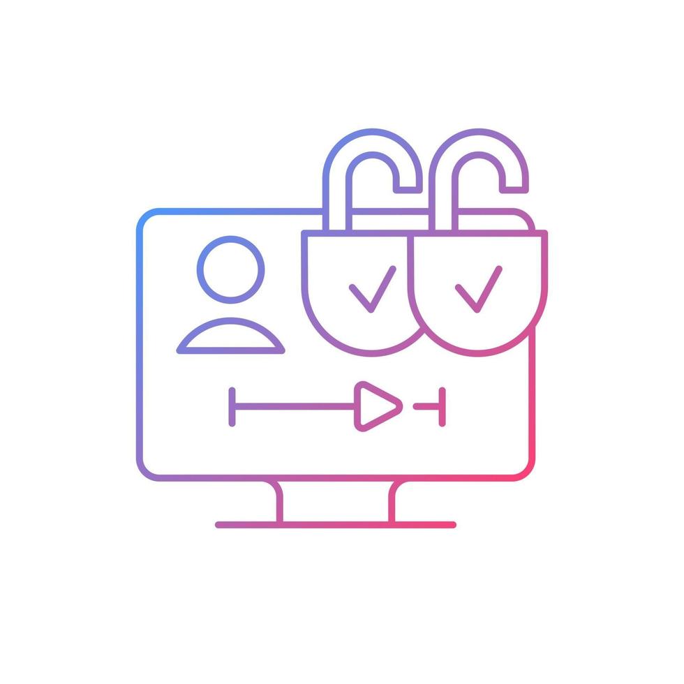 Multiple viewer profiles gradient linear vector icon