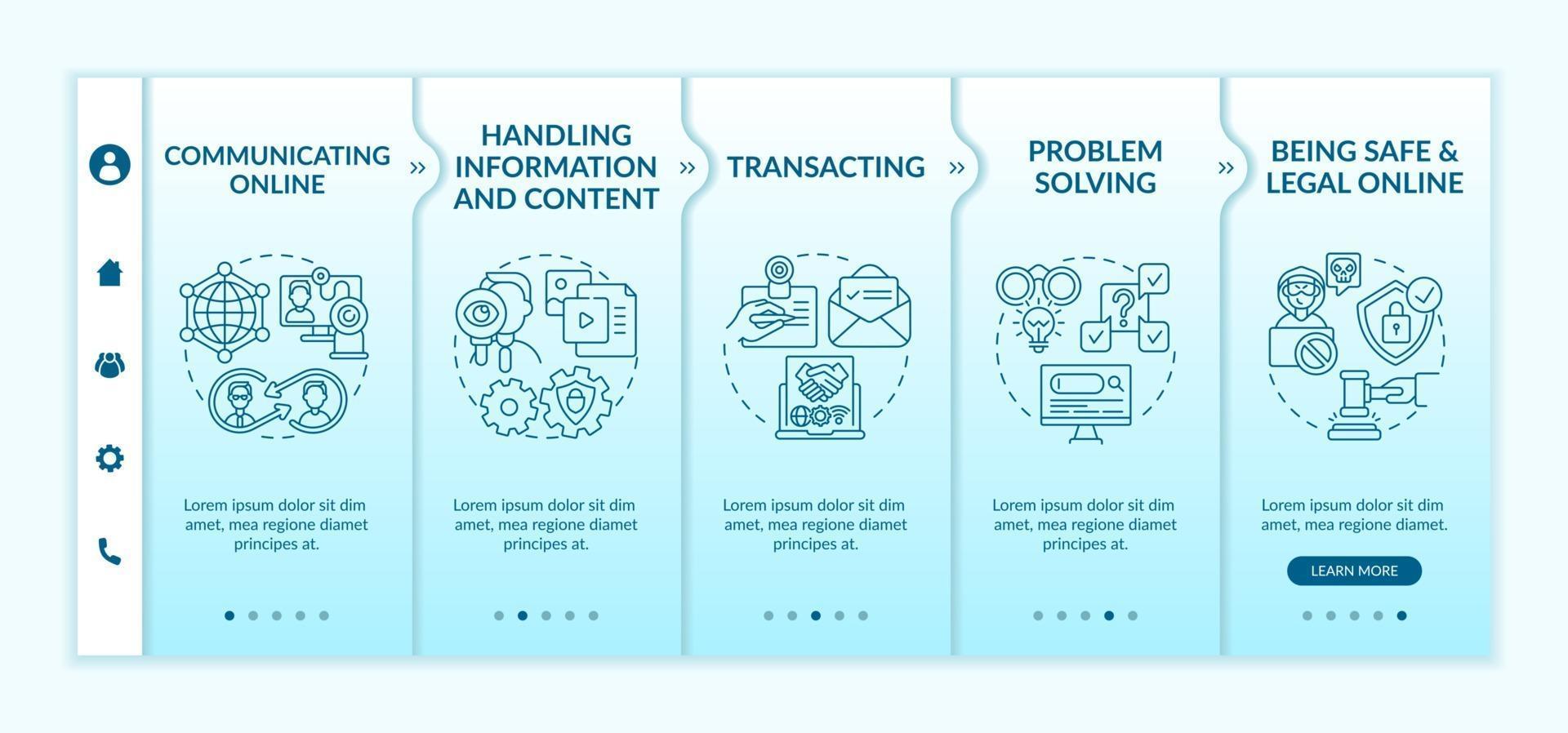 Plantilla de vector de incorporación de habilidades digitales esenciales