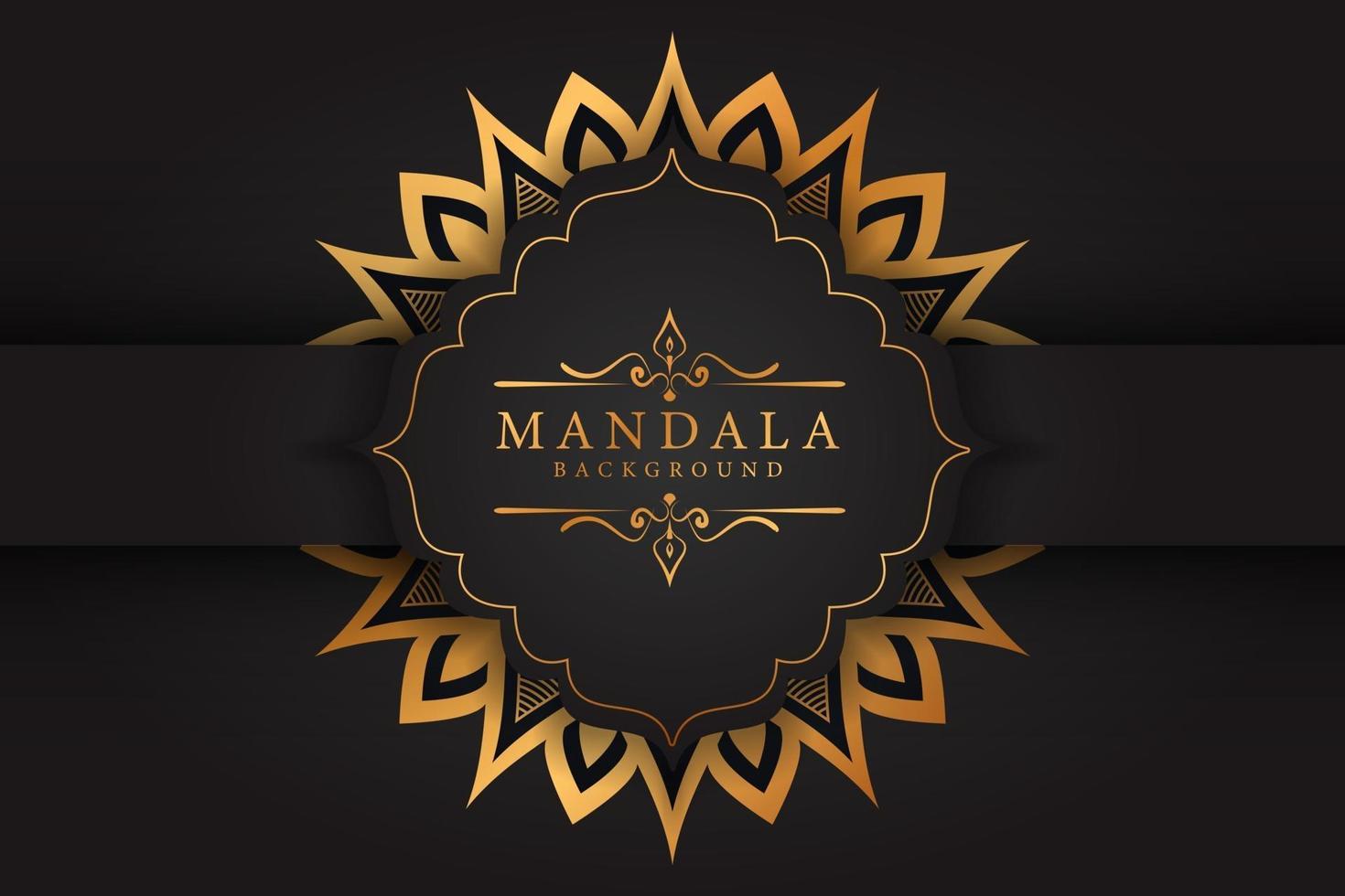 Luxury mandala design with gold color vector