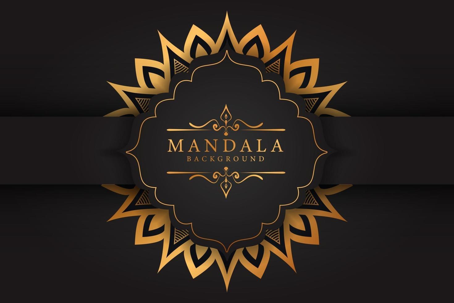 diseño de mandala de lujo con color dorado vector