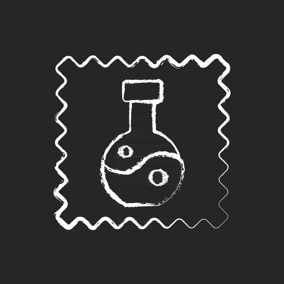 Synthetic fabric property chalk white icon on black background vector