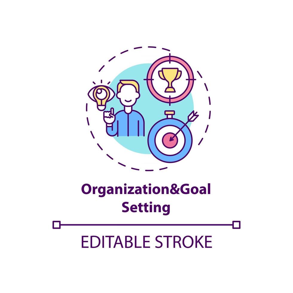 Organization and goal setting concept icon vector