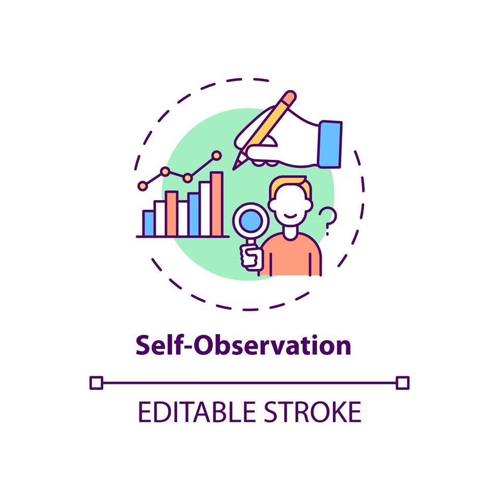 Self observation concept icon vector