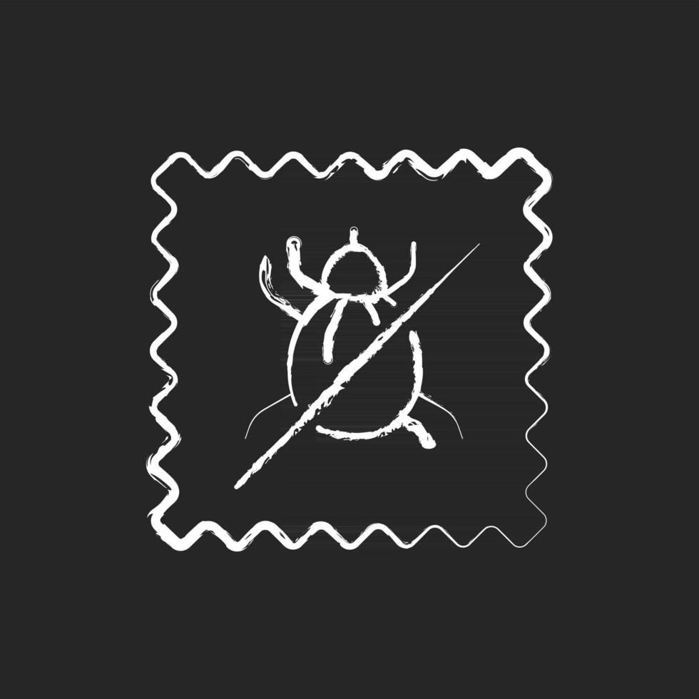 Dust mite proof textile quality chalk white icon on black background vector