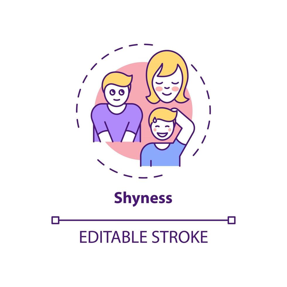 Shyness concept icon vector