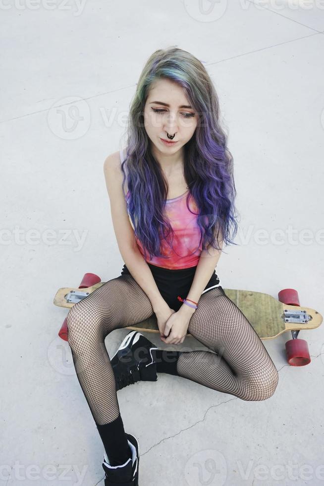 Teen skater woman photo