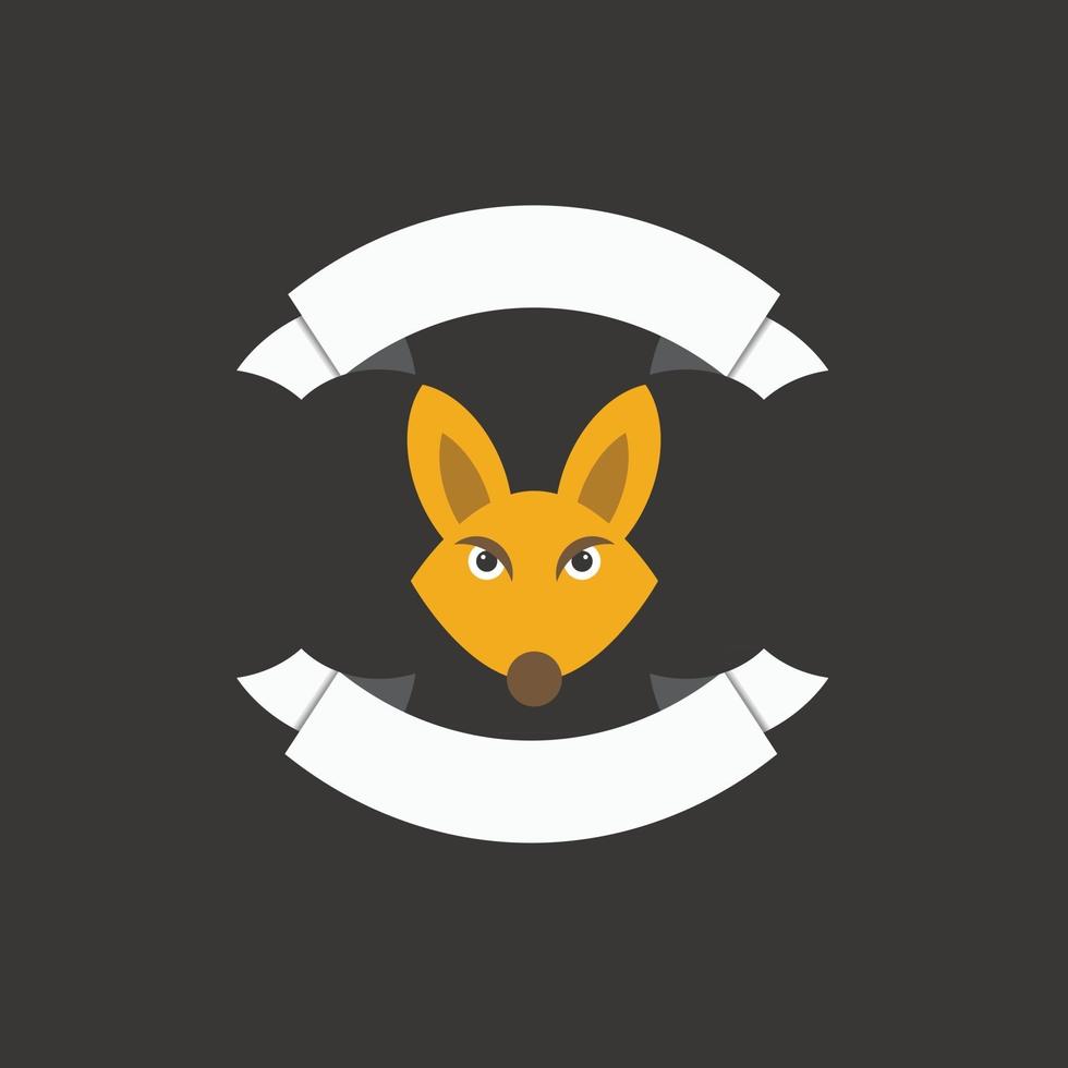 Temas de logotipo de zorro en imagen vectorial en negrita vector