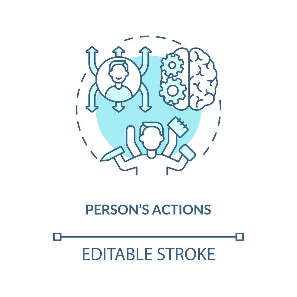 Person actions blue concept icon vector