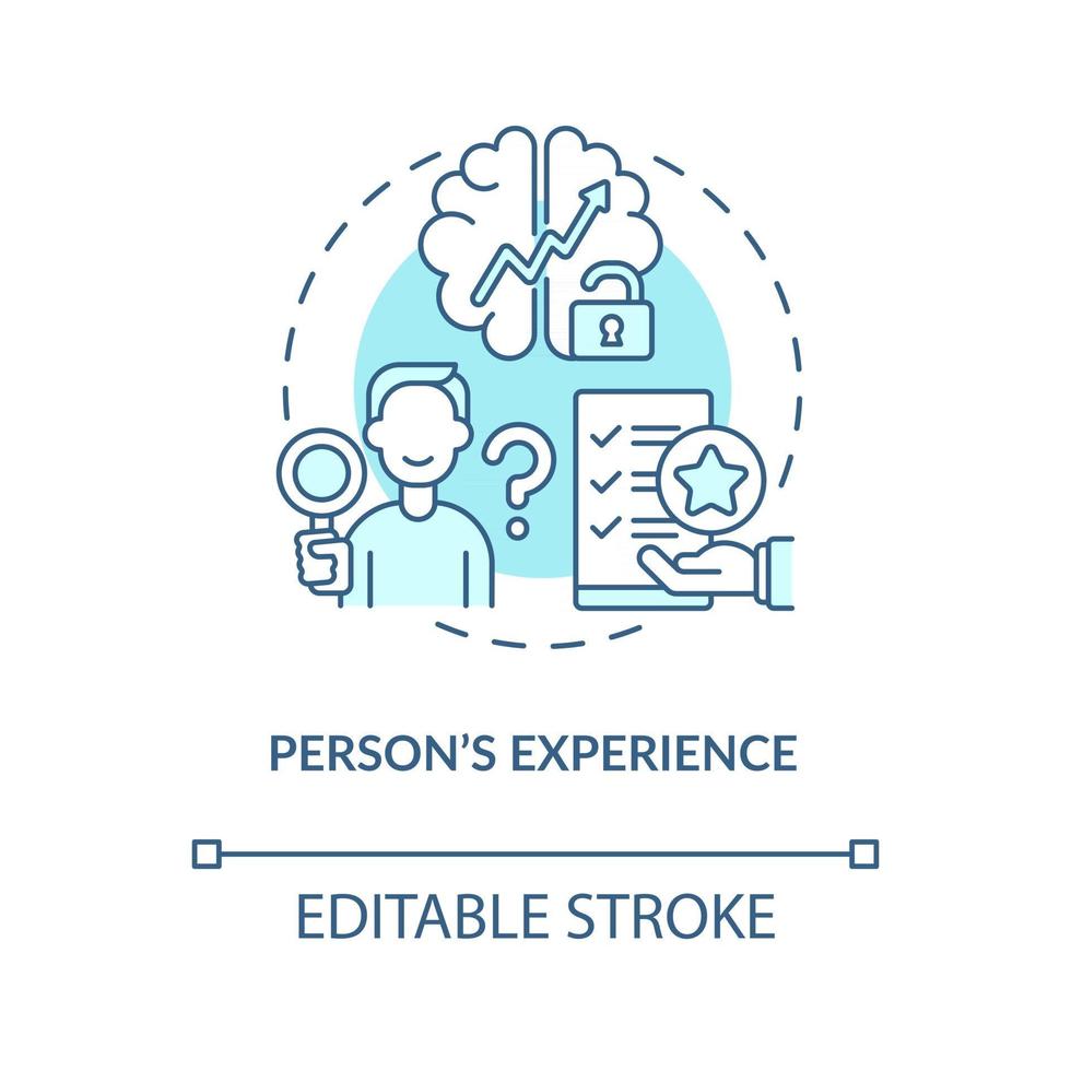 Person experience blue concept icon vector