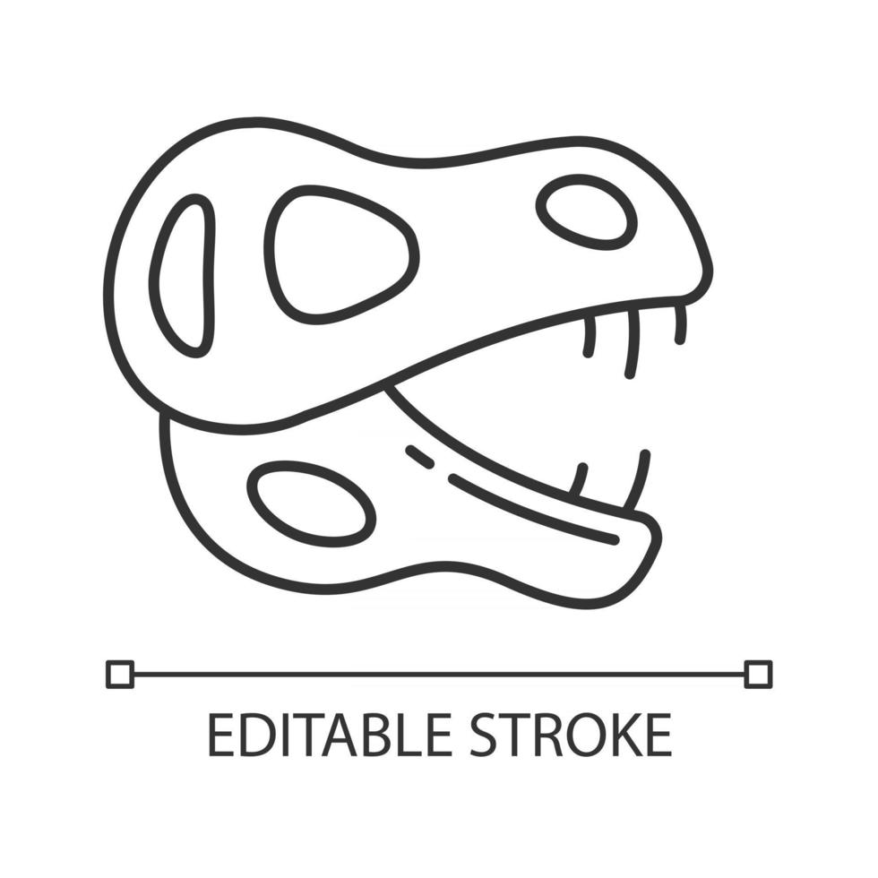 Dinosaur skeleton linear icon vector